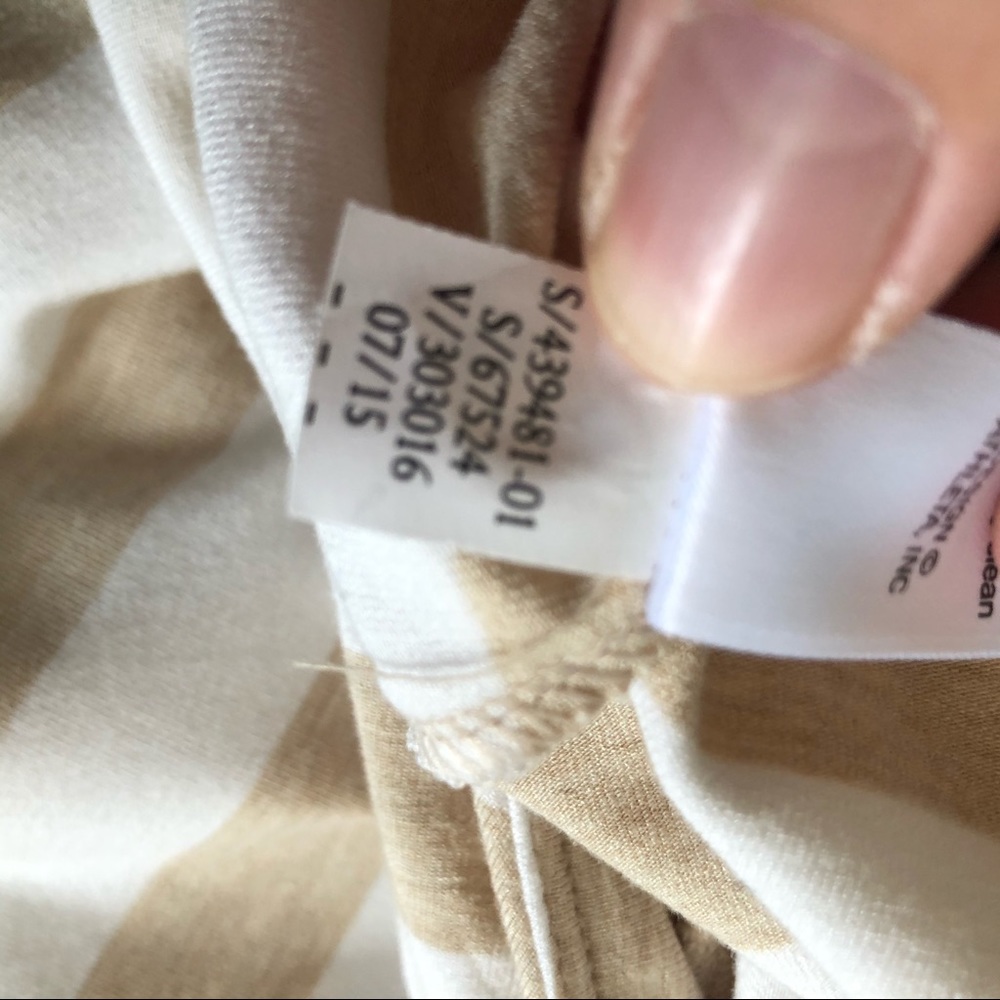 Athleta Skirt Ribbon Stripe Faux Wrap Midi Skirt Tan & Cream Sz M GUC - Picture 12 of 12